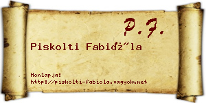 Piskolti Fabióla névjegykártya